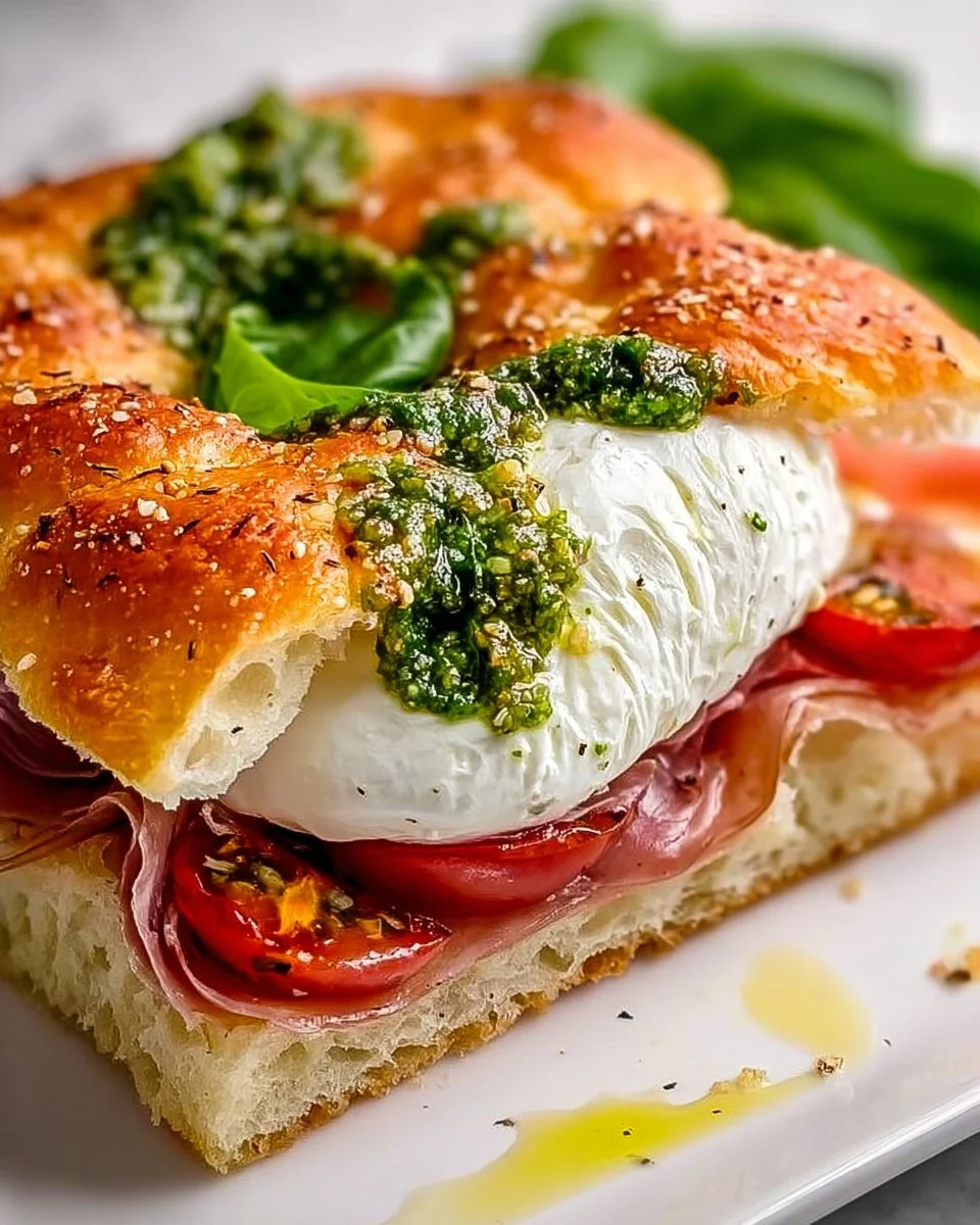 Burrata Italienisches Focaccia-Sandwich
