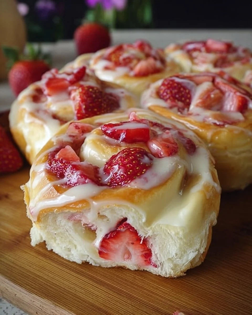 Erdbeerkäsekuchen Süßbrötchen