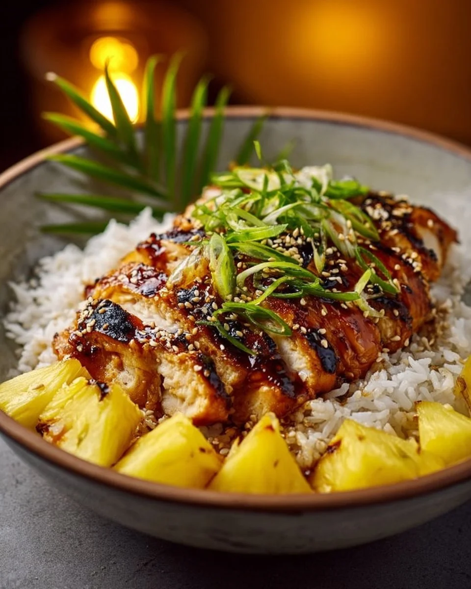 Hawaiianisches Hühnchen und Kokosreis