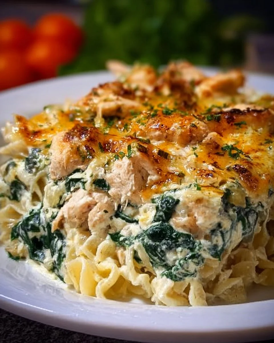 Spinat-Hühnchen-Auflauf