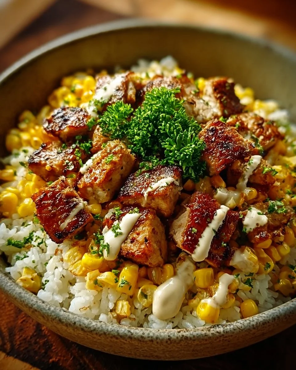 Street Corn Hähnchen-Reis-Schüssel